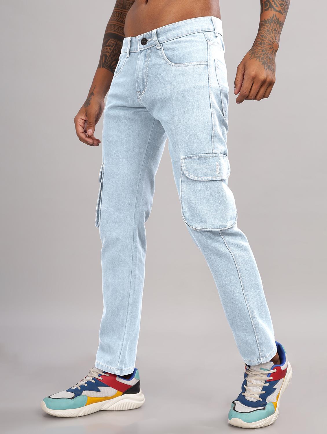 men solid mid rise regular fit cargo - 22006243 -  Standard Image - 1