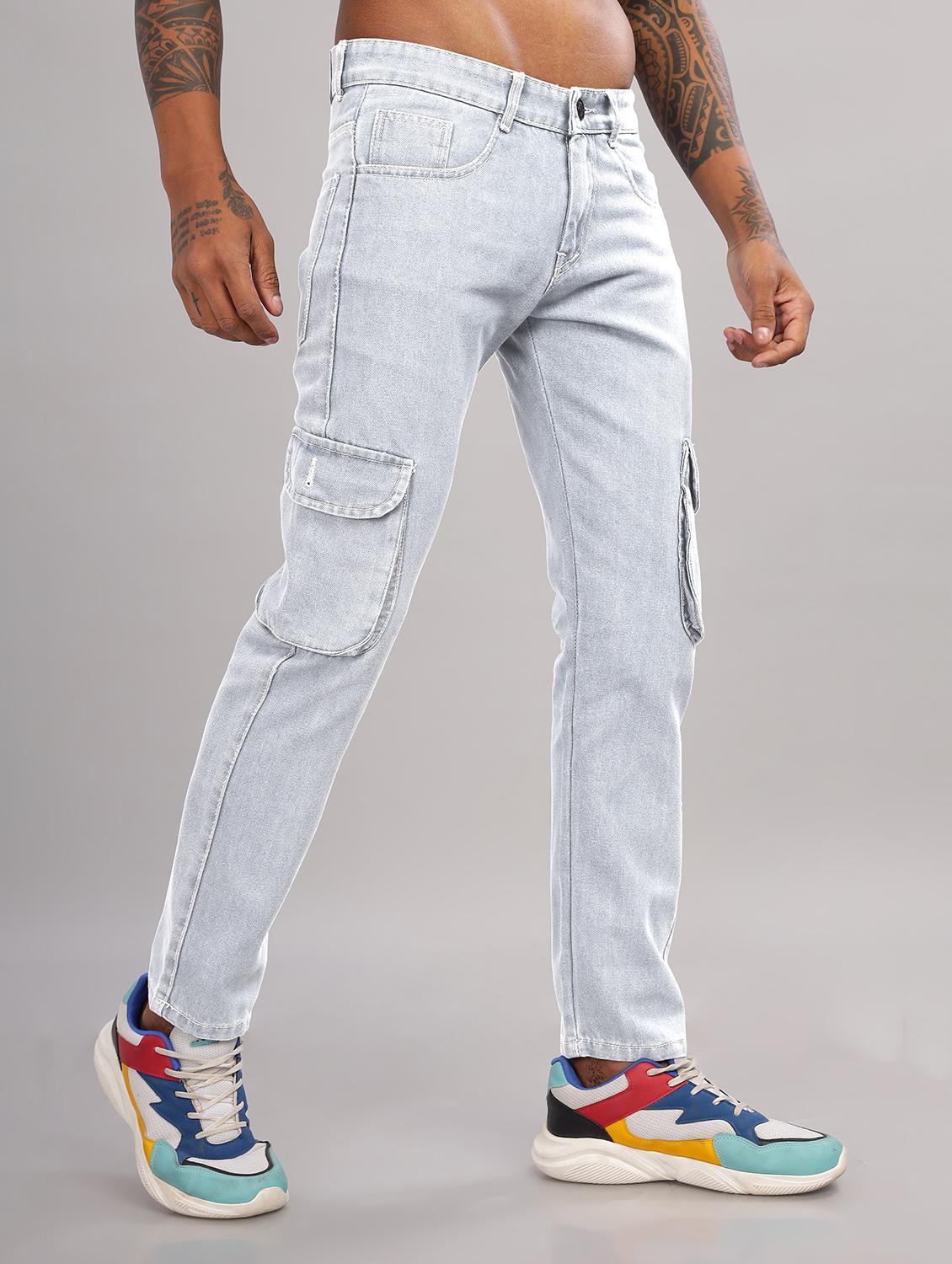 men solid mid rise regular fit cargo - 22006246 -  Standard Image - 1