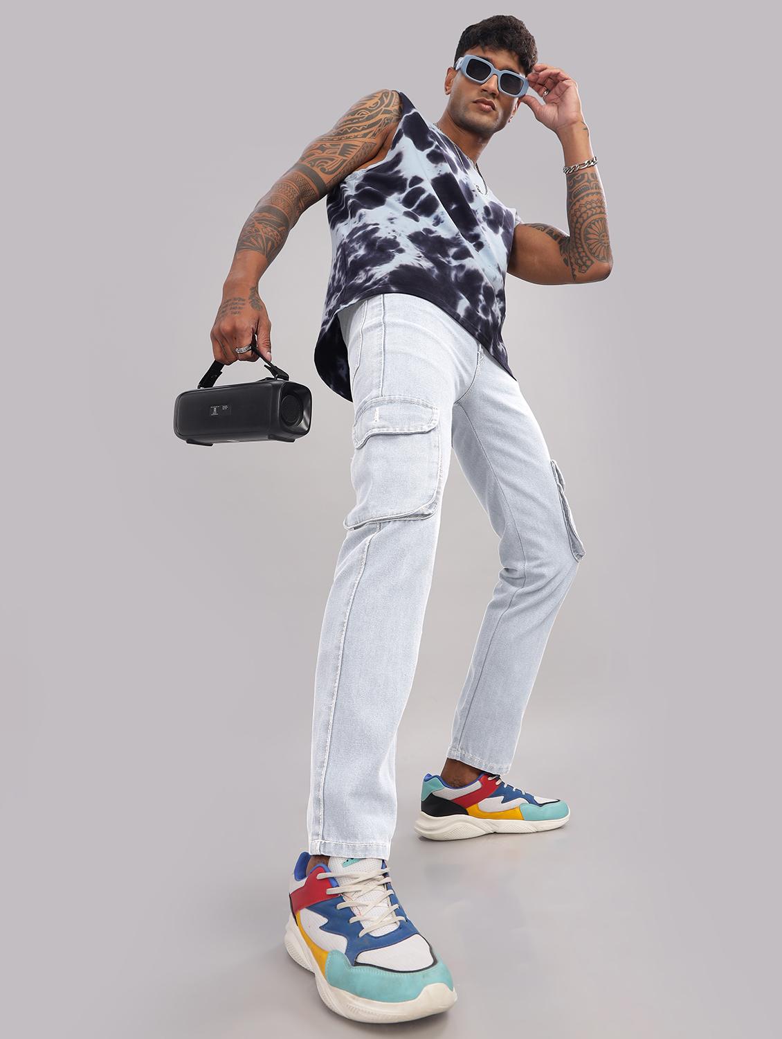 men solid mid rise regular fit cargo - 22006246 - Standard Image - 4