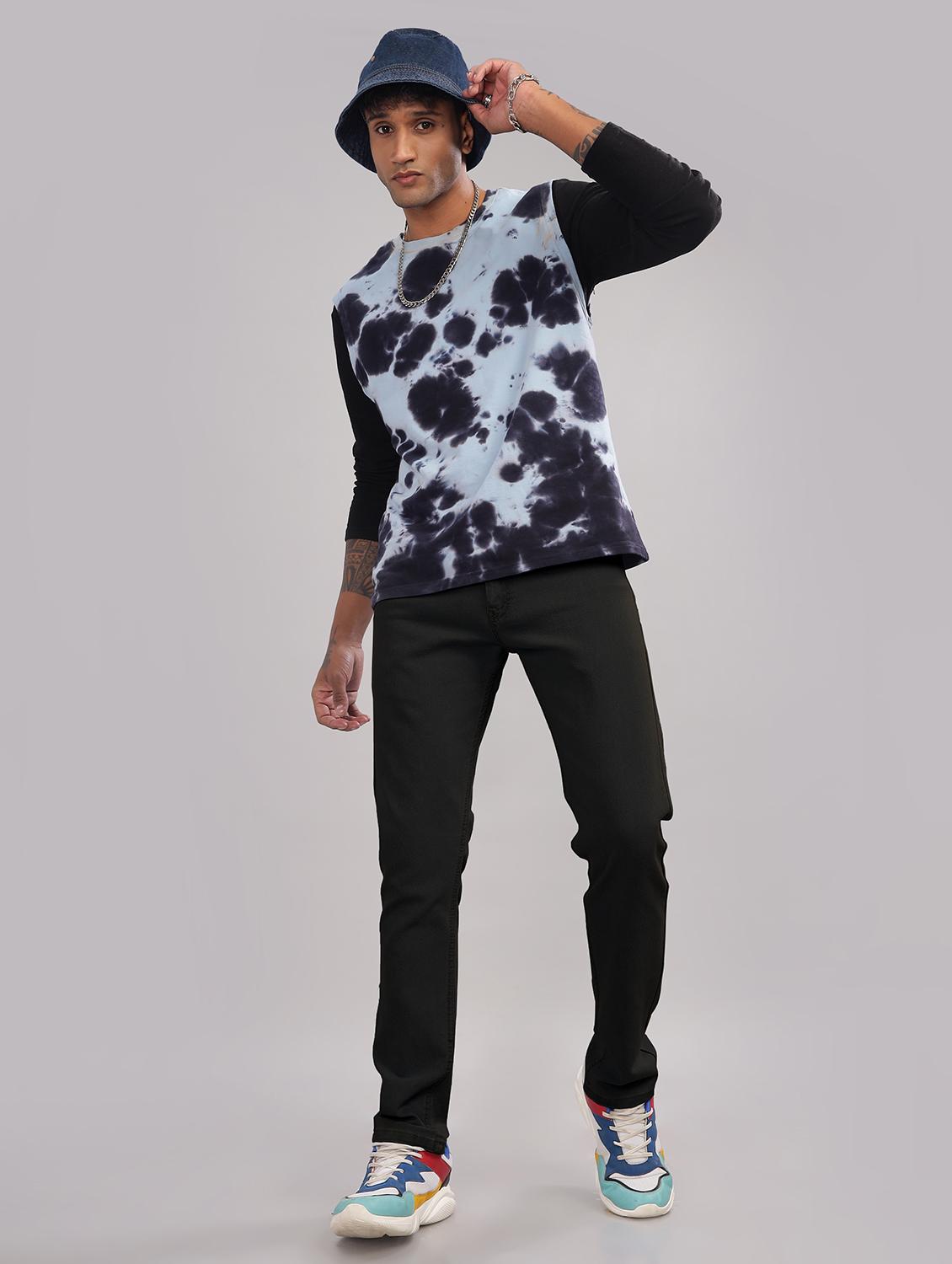 men plain mid rise full length slim fit jeans - 22006248 - Standard Image - 4