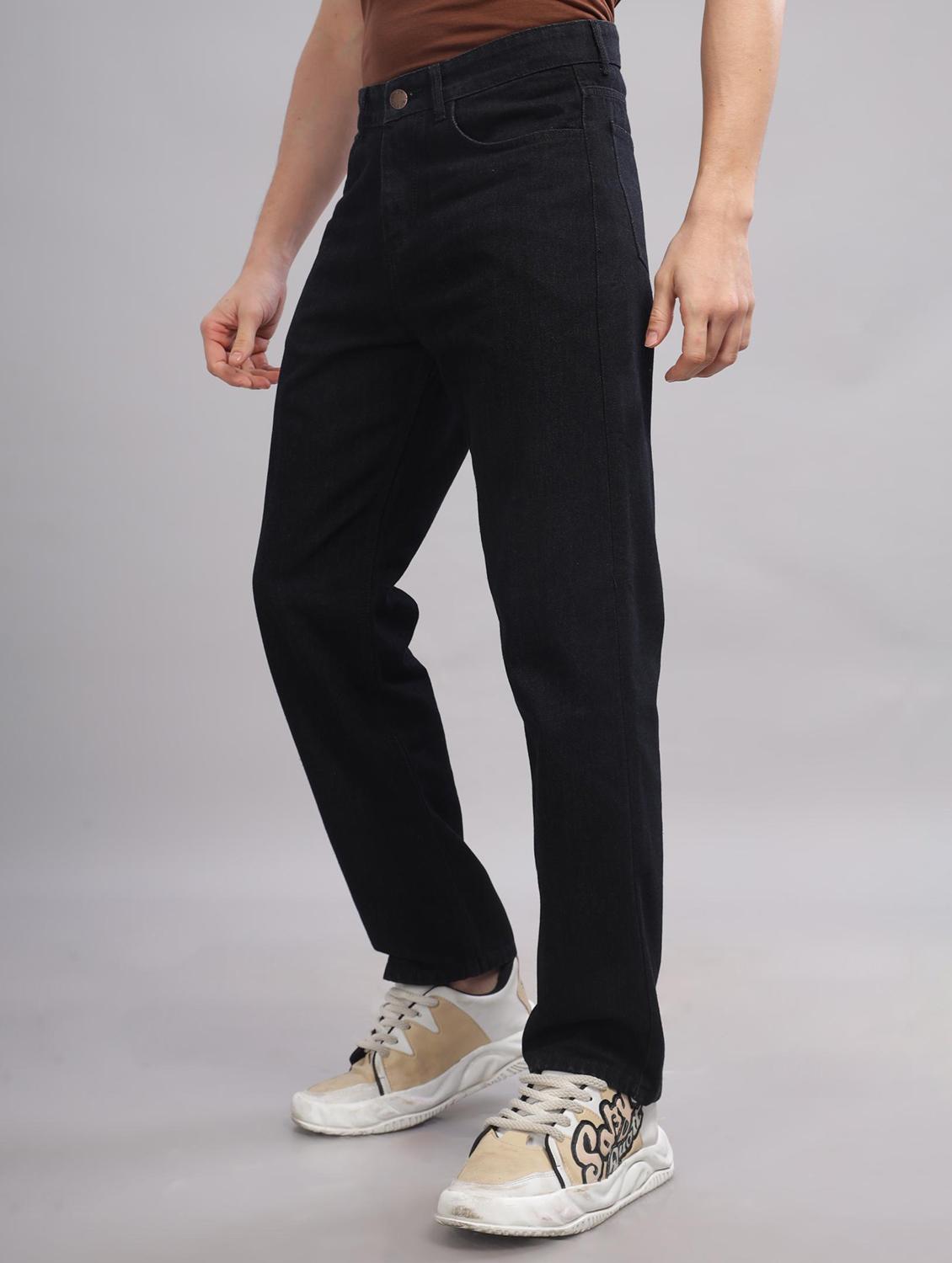 men plain mid rise full length straight fit jeans - 22006249 - Standard Image - 1