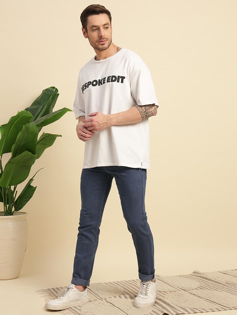 men plain mid rise full length slim fit jeans - 22006250 - Standard Image - 4