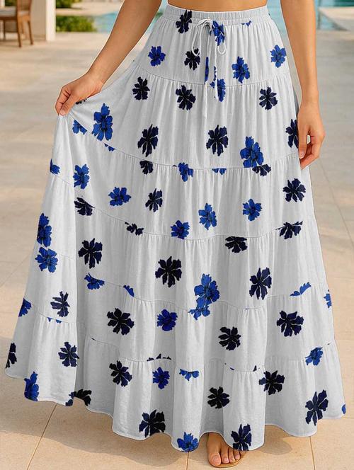 women floral printed high rise maxi tiered skirt - 22006288 -  Standard Image - 0
