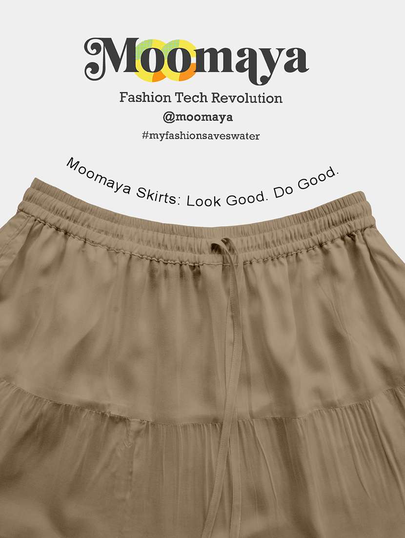 women solid high rise maxi tiered skirt - 22006304 -  Standard Image - 4