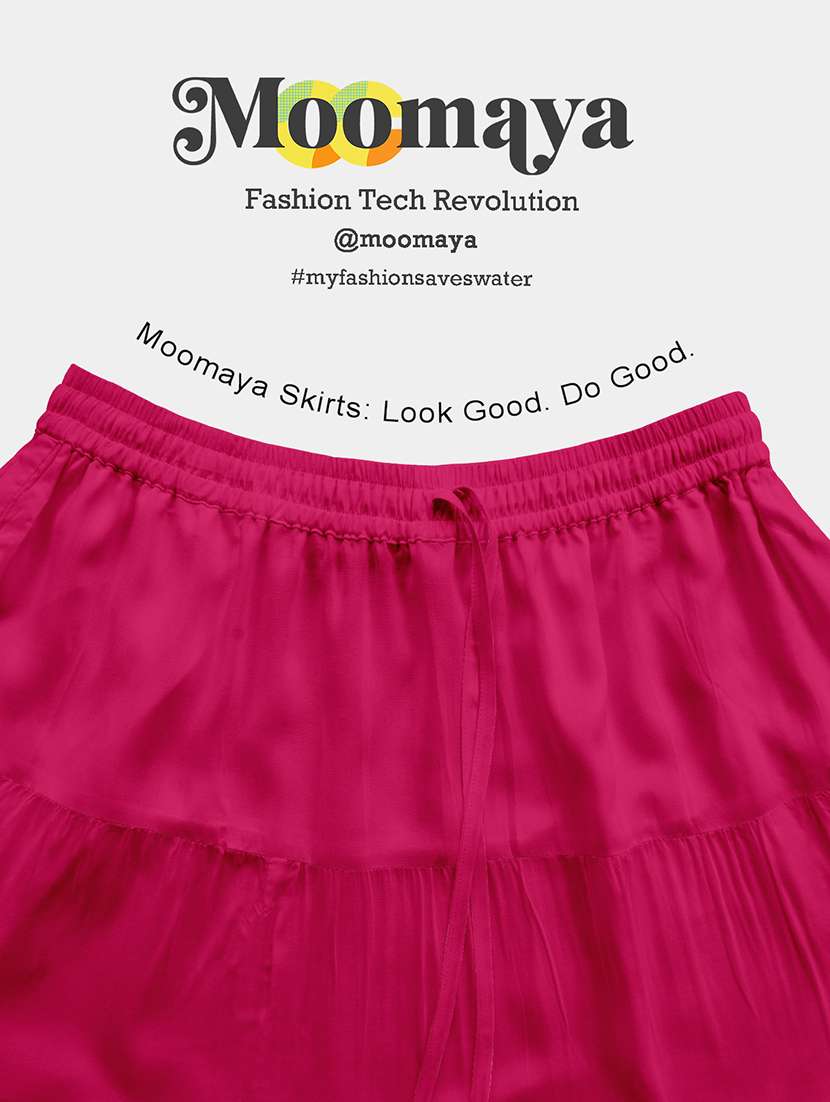 women solid high rise maxi tiered skirt - 22006306 -  Standard Image - 4