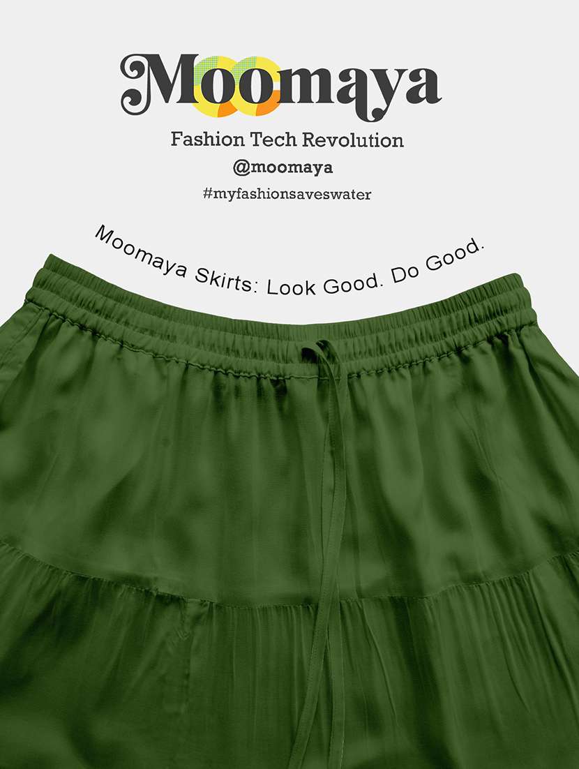 women solid high rise maxi tiered skirt - 22006307 -  Standard Image - 4