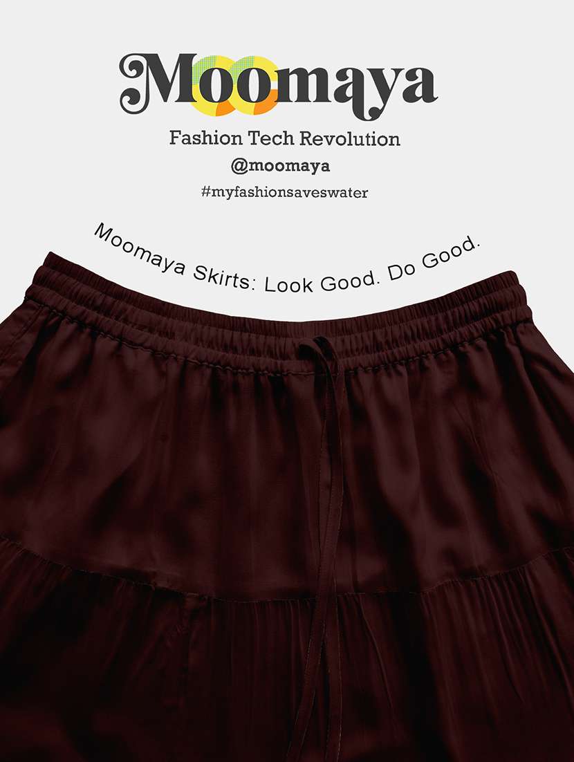 women solid high rise maxi tiered skirt - 22006308 -  Standard Image - 4