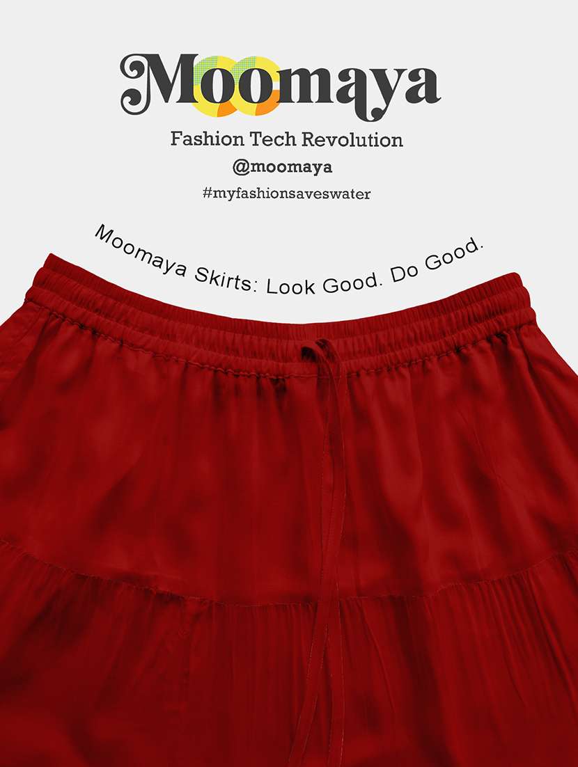 women solid high rise maxi tiered skirt - 22006313 -  Standard Image - 4