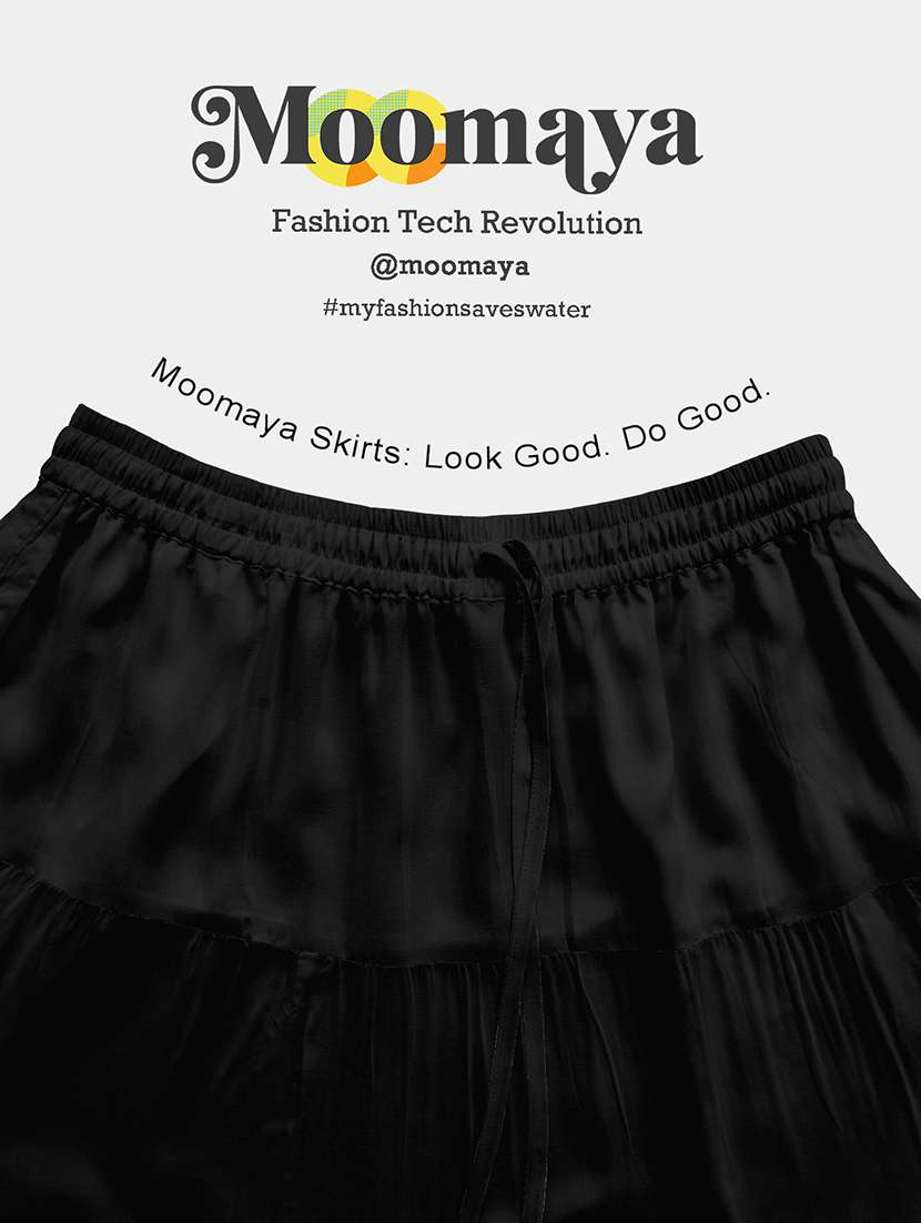 women solid high rise maxi tiered skirt - 22006316 -  Standard Image - 4