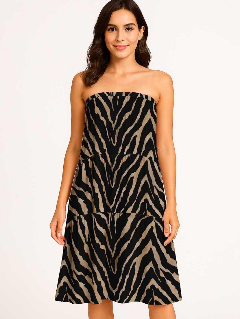 women animal print high rise maxi tiered skirt - 22006317 - Standard Image - 4