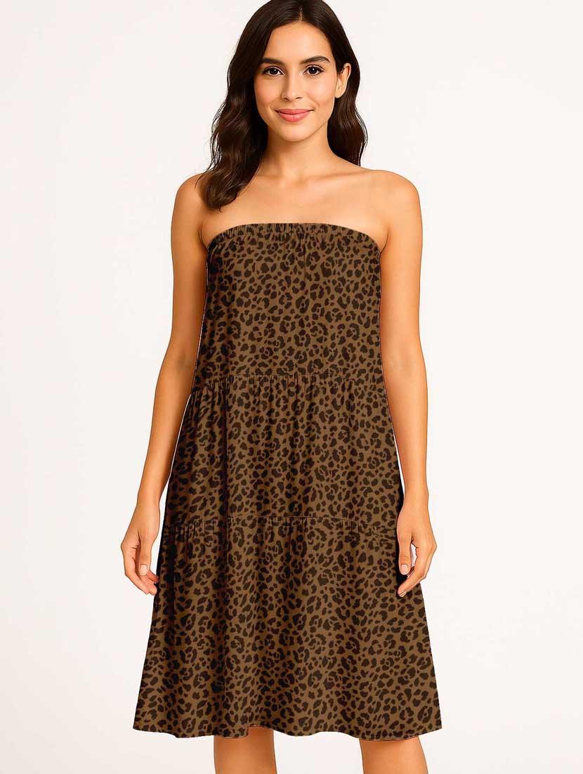 women animal print high rise maxi tiered skirt - 22006320 - Standard Image - 4
