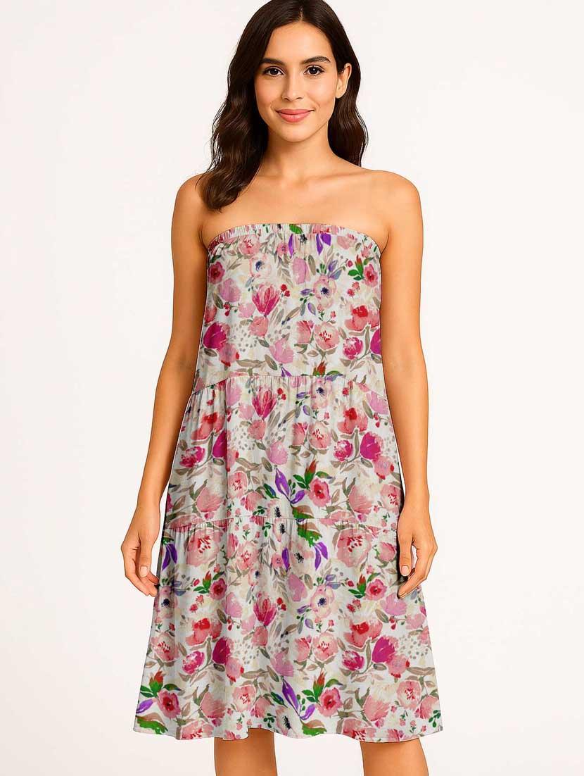 women floral printed high rise maxi tiered skirt - 22006321 - Standard Image - 4