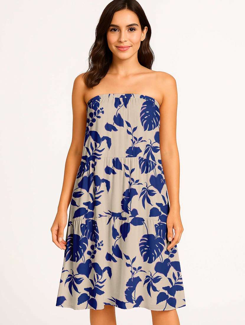 women tropical printed high rise maxi tiered skirt - 22006330 - Standard Image - 4