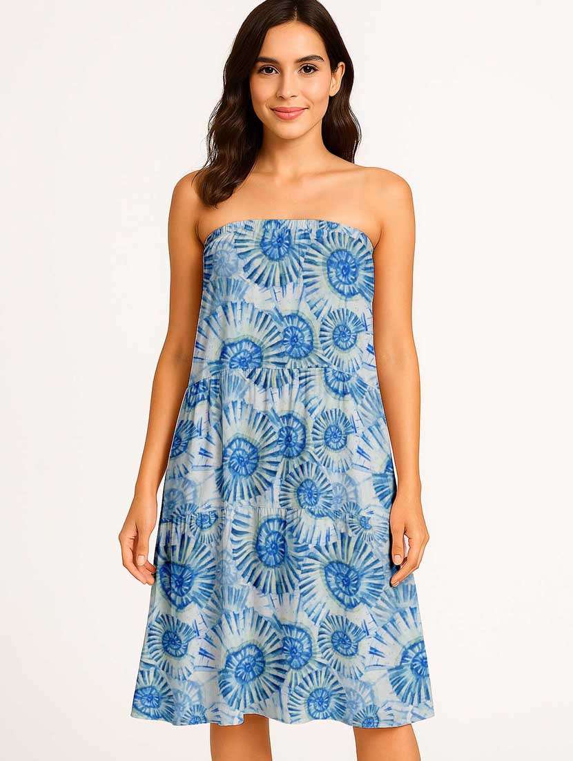 women tie & dye printed high rise maxi tiered skirt - 22006331 - Standard Image - 4