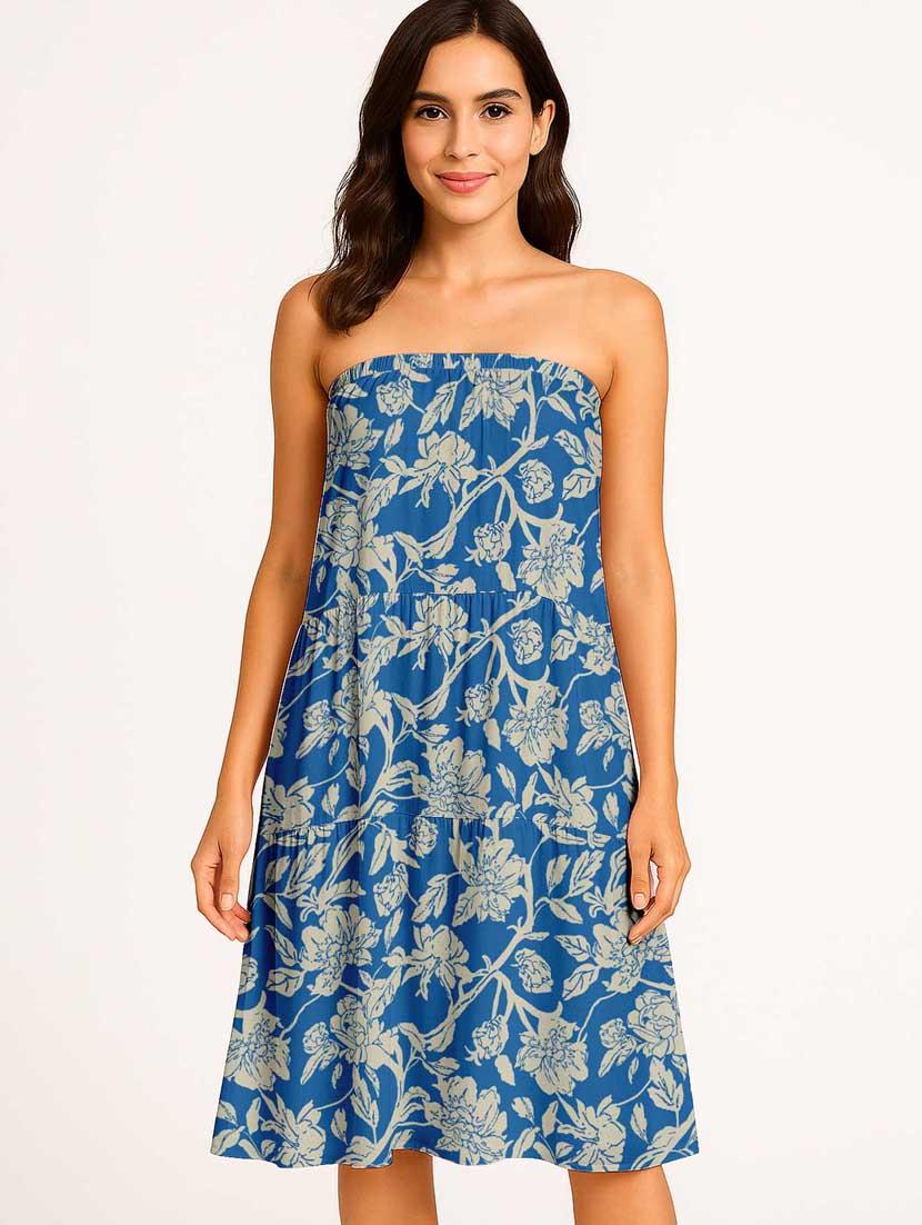 women floral printed high rise maxi tiered skirt - 22006335 - Standard Image - 4