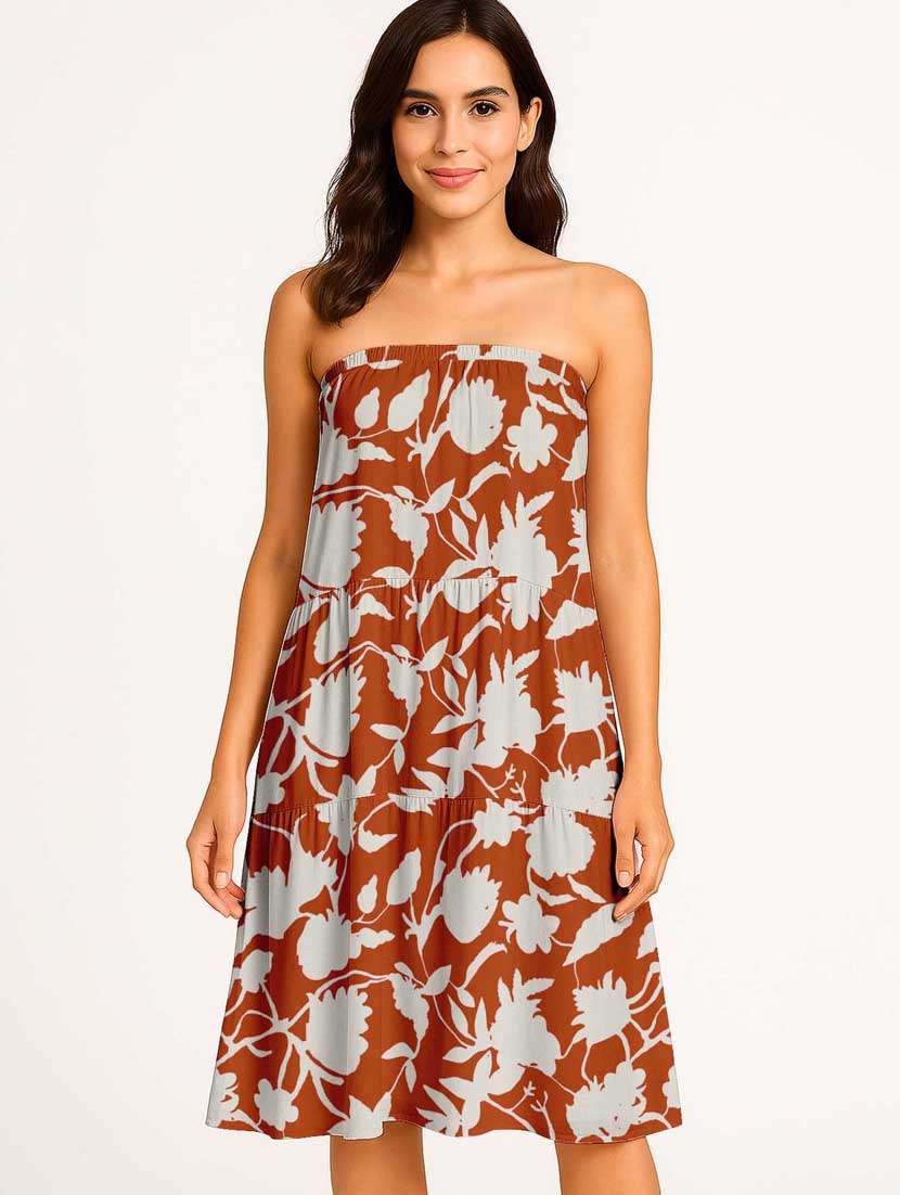 women floral printed high rise maxi tiered skirt - 22006336 - Standard Image - 4