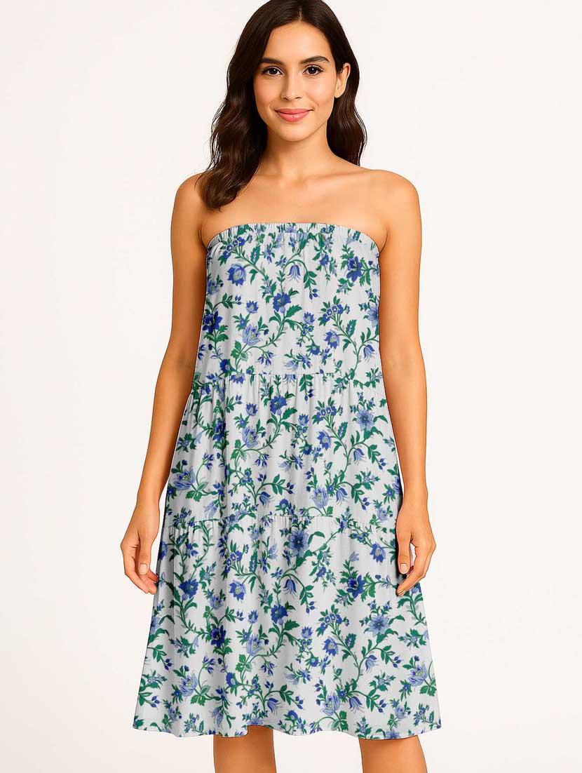 women floral printed high rise maxi tiered skirt - 22006339 - Standard Image - 4