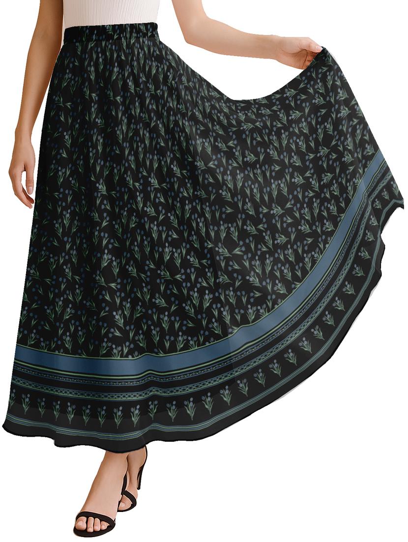 women floral printed high rise maxi flared skirt - 22006340 - Zoom Image - 0