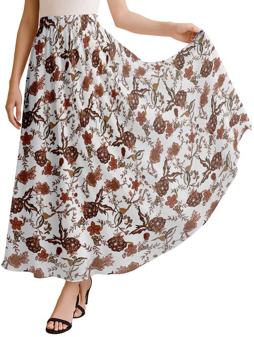 women floral printed high rise maxi flared skirt - 22006343 - Standard Image - 0