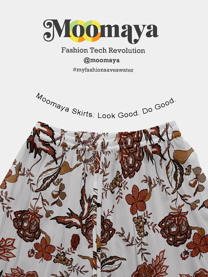 women floral printed high rise maxi flared skirt - 22006343 - Standard Image - 4