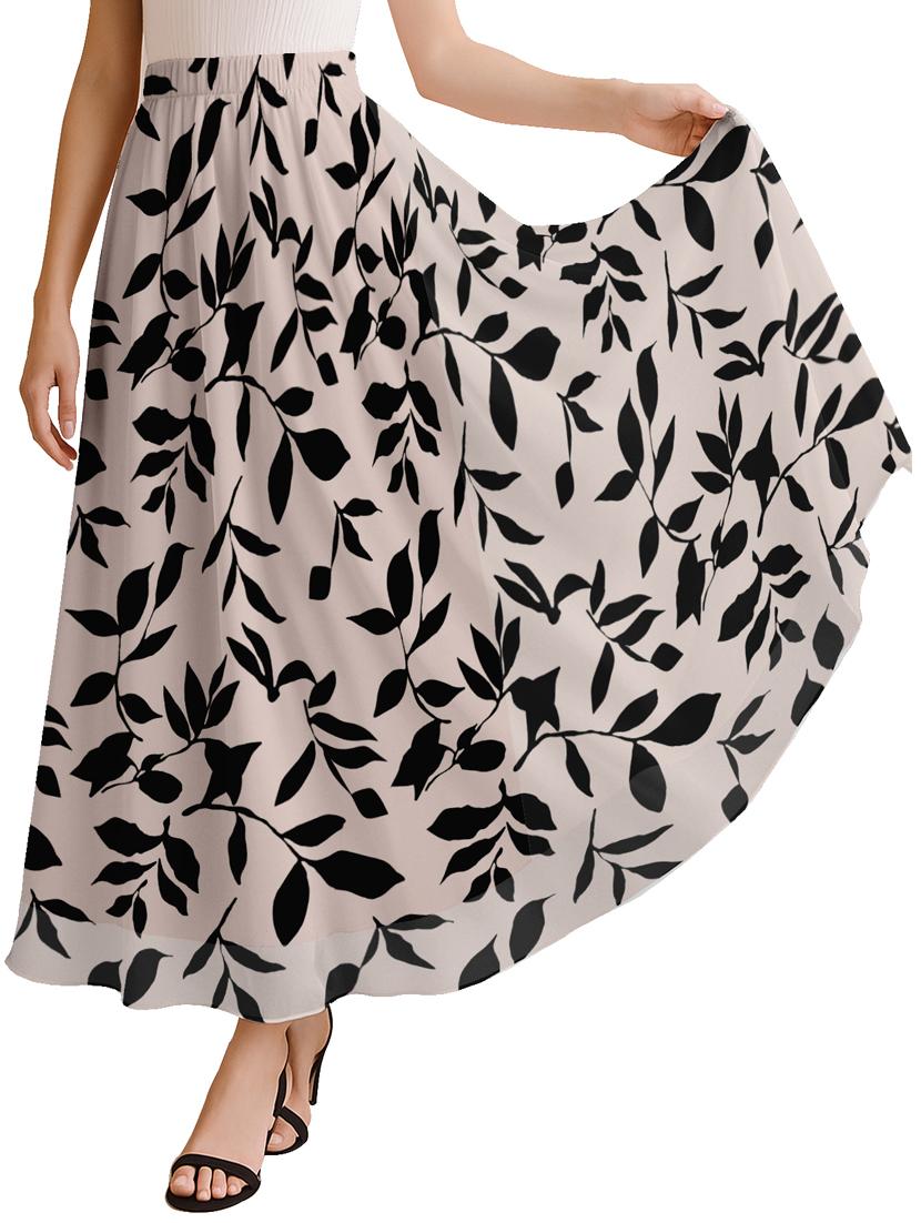 women printed high rise maxi flared skirt - 22006349 - Zoom Image - 0