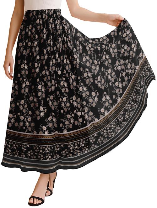 women floral printed high rise maxi flared skirt - 22006351 -  Standard Image - 0