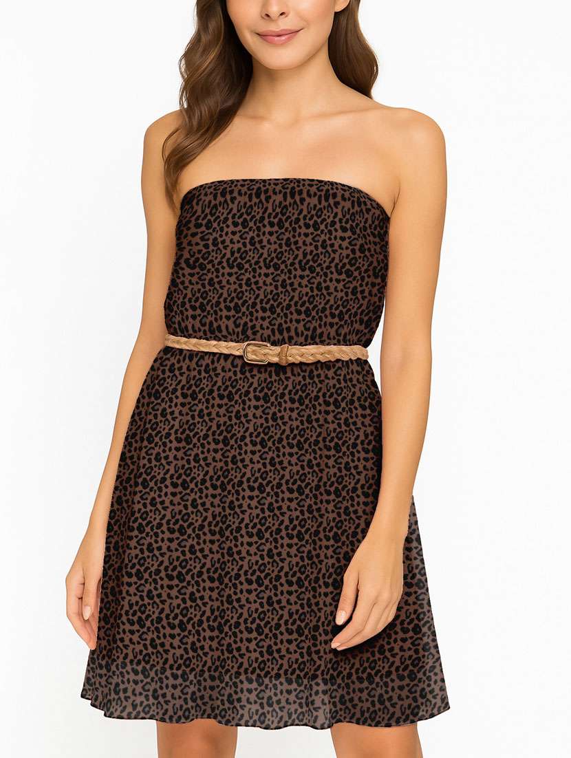 women animal print high rise maxi flared skirt - 22006353 - Standard Image - 4