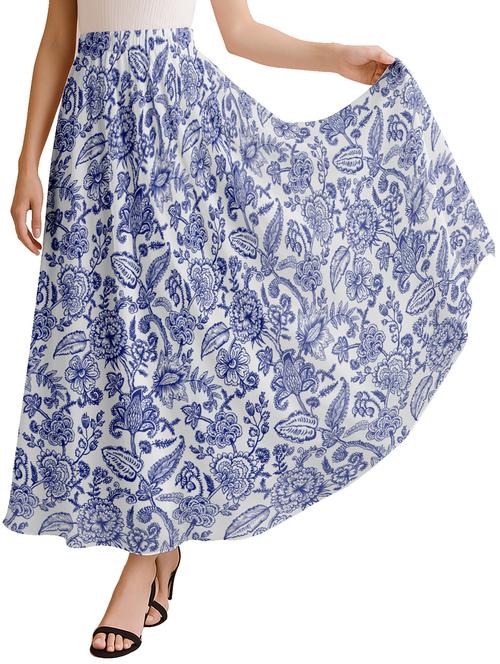 women floral printed high rise maxi flared skirt - 22006354 - Standard Image - 0