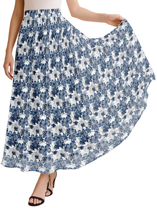 women floral printed high rise maxi flared skirt - 22006355 - Standard Image - 0