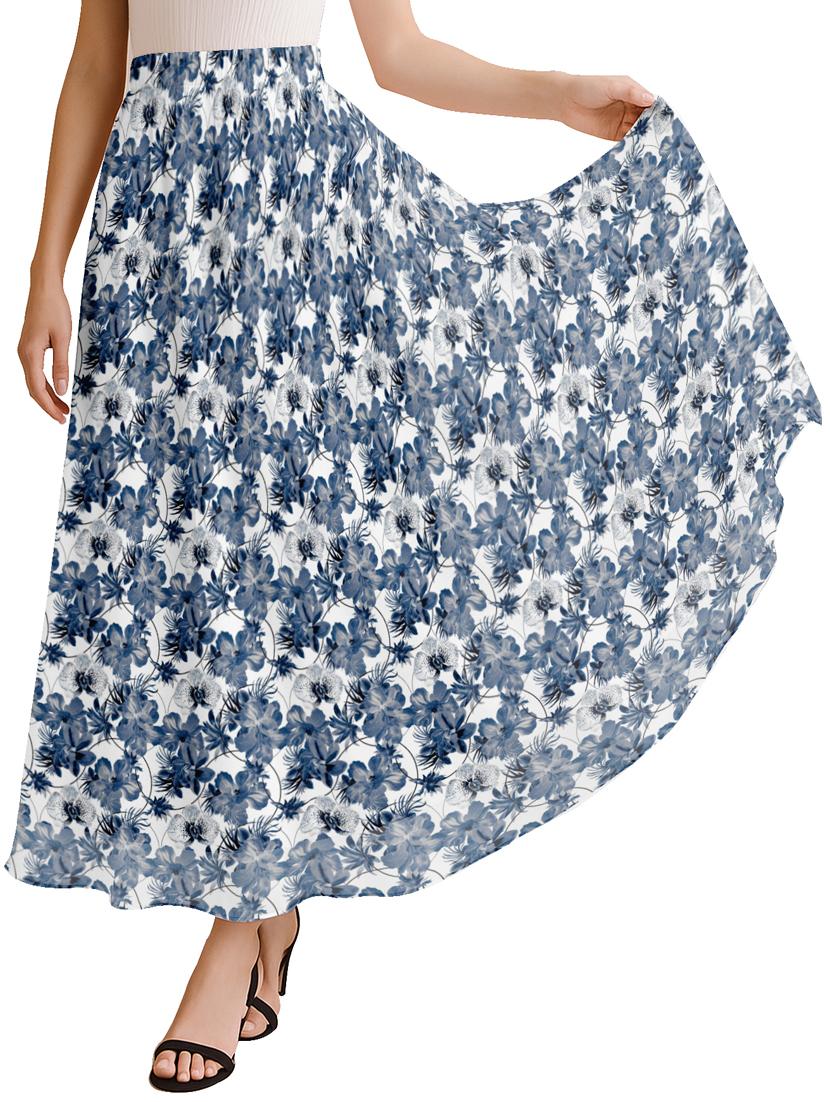 women floral printed high rise maxi flared skirt - 22006355 - Zoom Image - 0