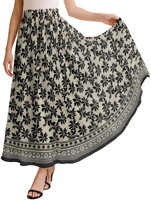 women floral printed high rise maxi flared skirt - 22006357 - Standard Image - 0