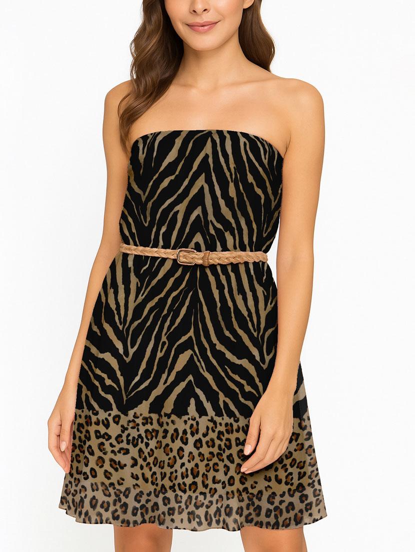 women animal print high rise maxi flared skirt - 22006359 - Standard Image - 4