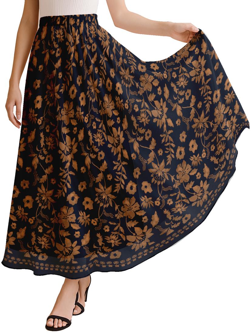 women floral printed high rise maxi flared skirt - 22006361 - Zoom Image - 0