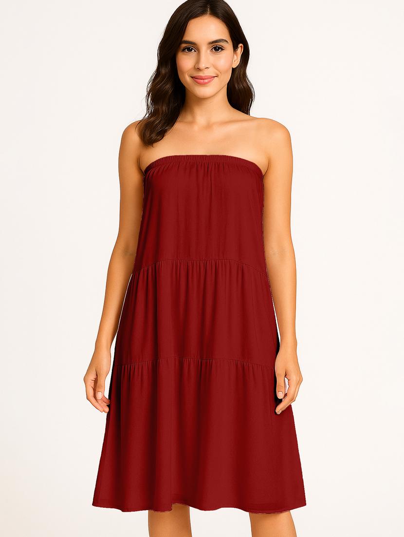 women solid high rise maxi tiered skirt - 22006383 - Standard Image - 4