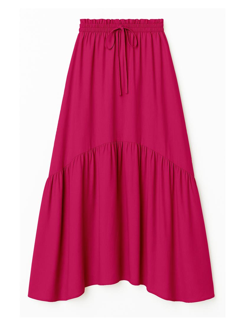 women solid high rise maxi tiered skirt - 22006392 - Standard Image - 4