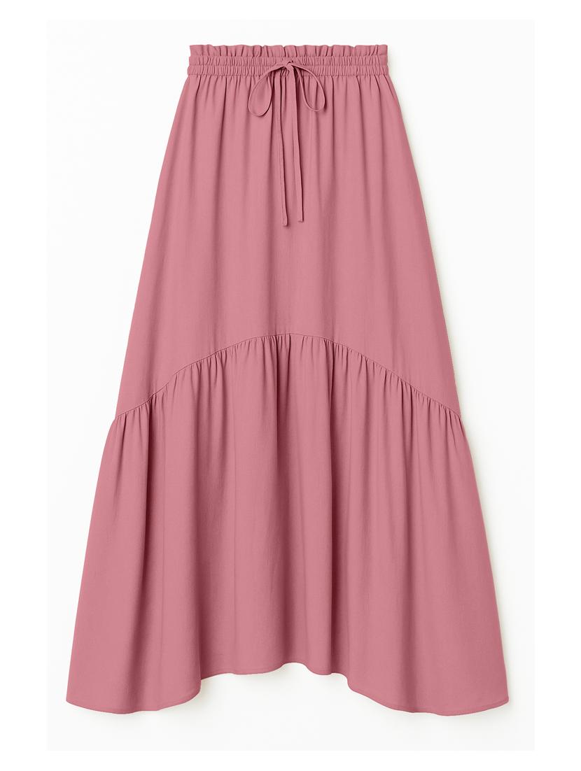 women solid high rise maxi tiered skirt - 22006393 - Standard Image - 4