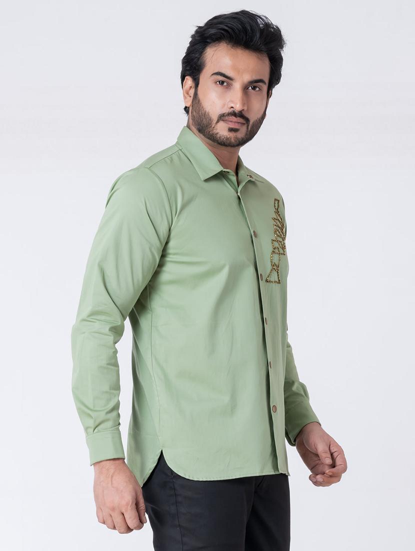 men geometric long sleeve regular fit casual shirt - 22006404 -  Standard Image - 1