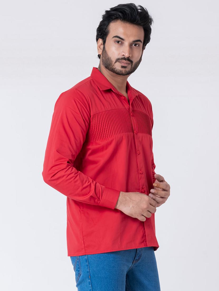 men textured long sleeve regular fit casual shirt - 22006406 -  Standard Image - 1