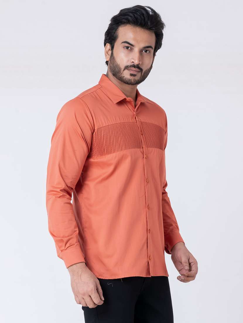 men textured long sleeve regular fit casual shirt - 22006407 -  Standard Image - 1