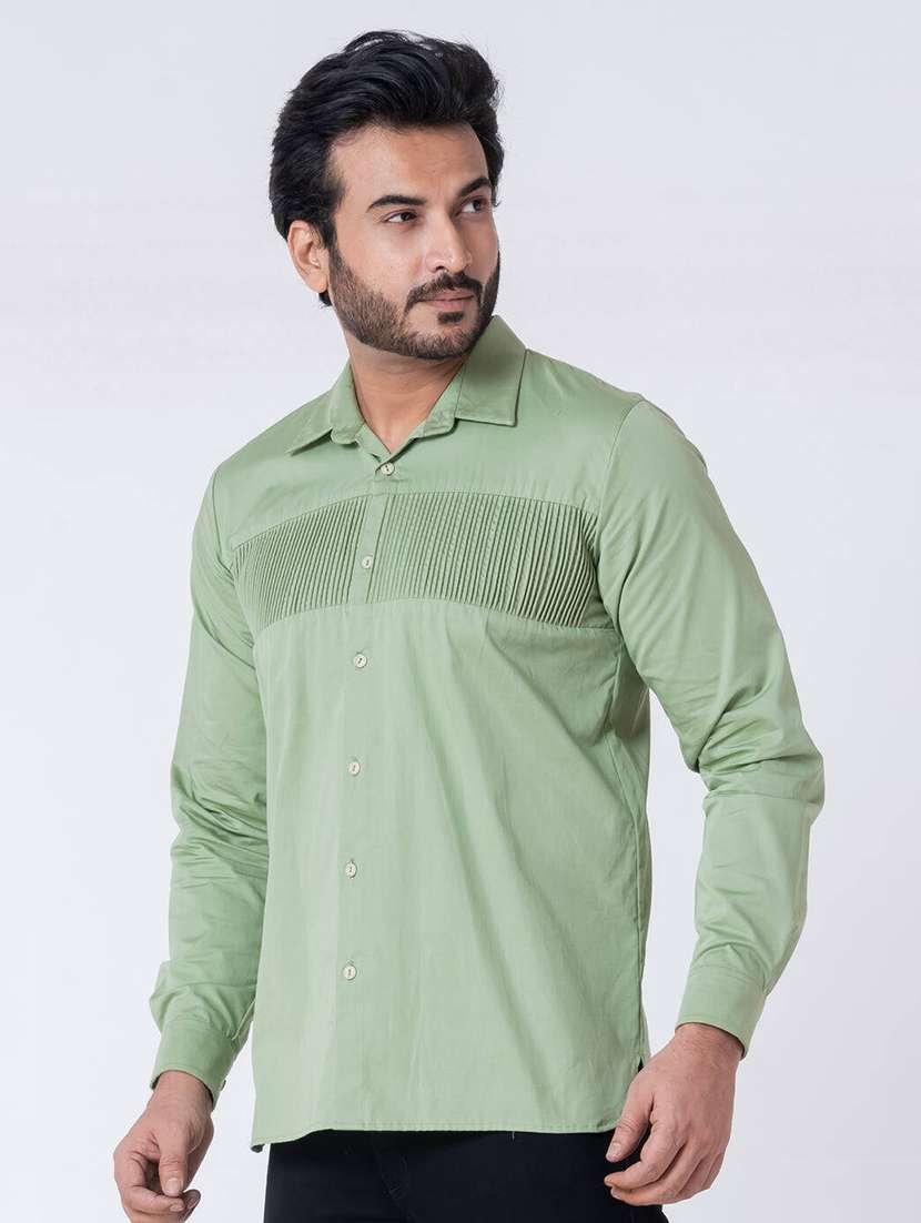 men textured long sleeve regular fit casual shirt - 22006408 -  Standard Image - 1