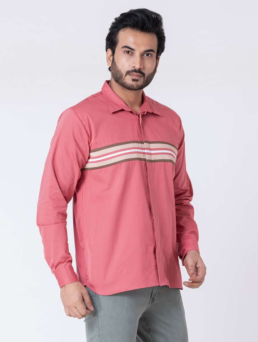 men striped long sleeve regular fit casual shirt - 22006409 -  Standard Image - 1