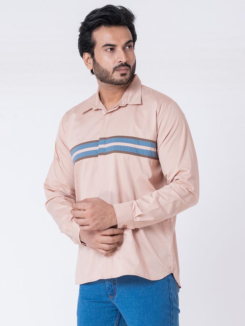 men striped long sleeve regular fit casual shirt - 22006412 - Standard Image - 1