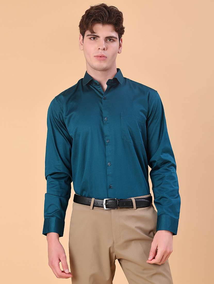 men solid long sleeve regular fit formal shirt - 22006574 -  Standard Image - 1