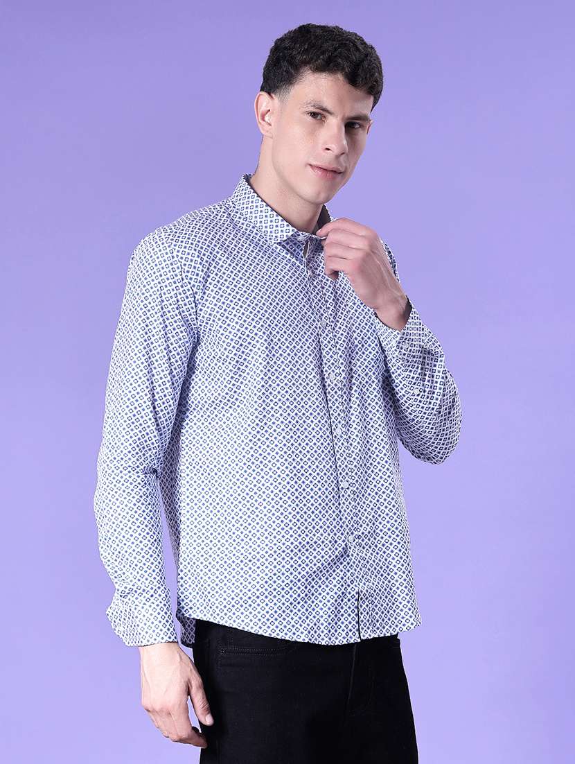 men printed long sleeve regular fit casual shirt - 22006598 - Standard Image - 1