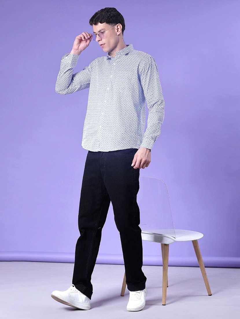 men printed long sleeve regular fit casual shirt - 22006598 - Standard Image - 4