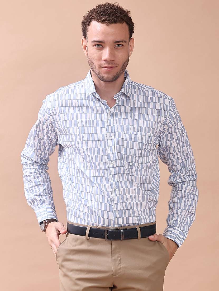 men printed long sleeve regular fit formal shirt - 22006600 -  Standard Image - 1