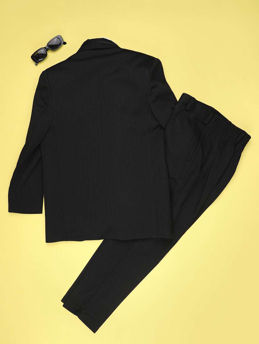 boys solid blazer and trouser set - 22006633 -  Standard Image - 1
