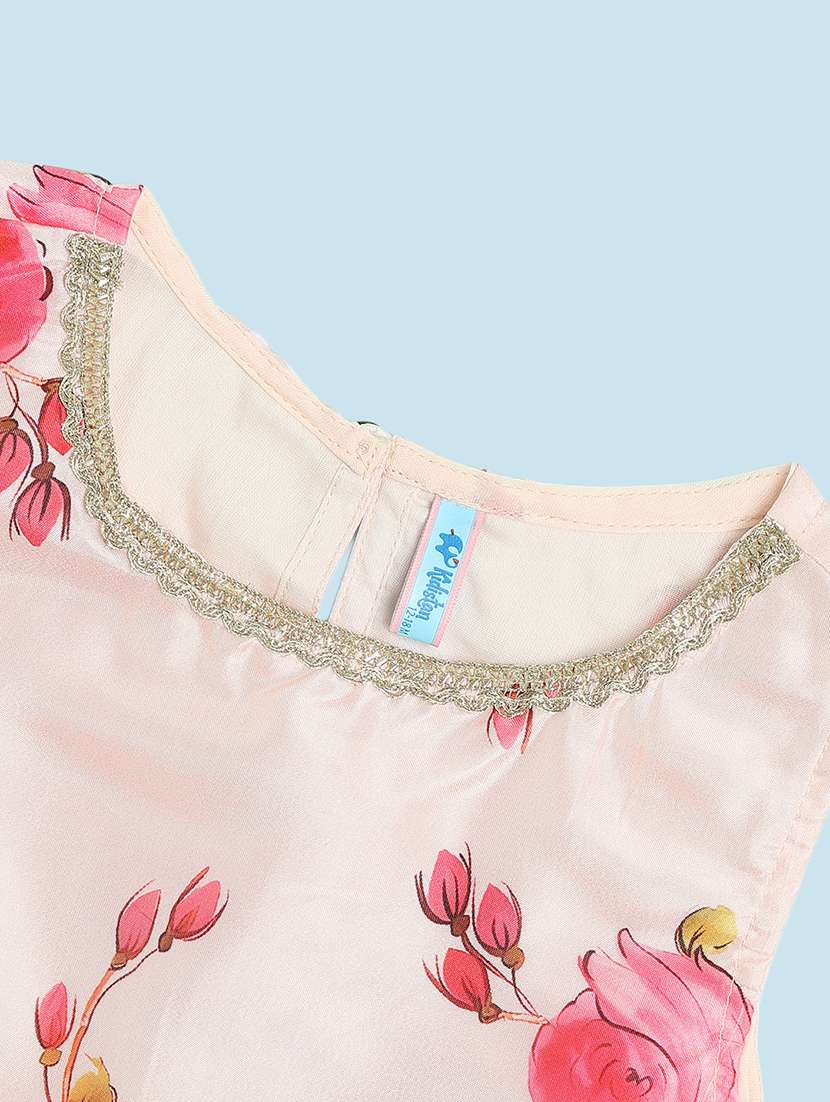 girls printed sleeveless lehenga choli set - 22006727 -  Standard Image - 4