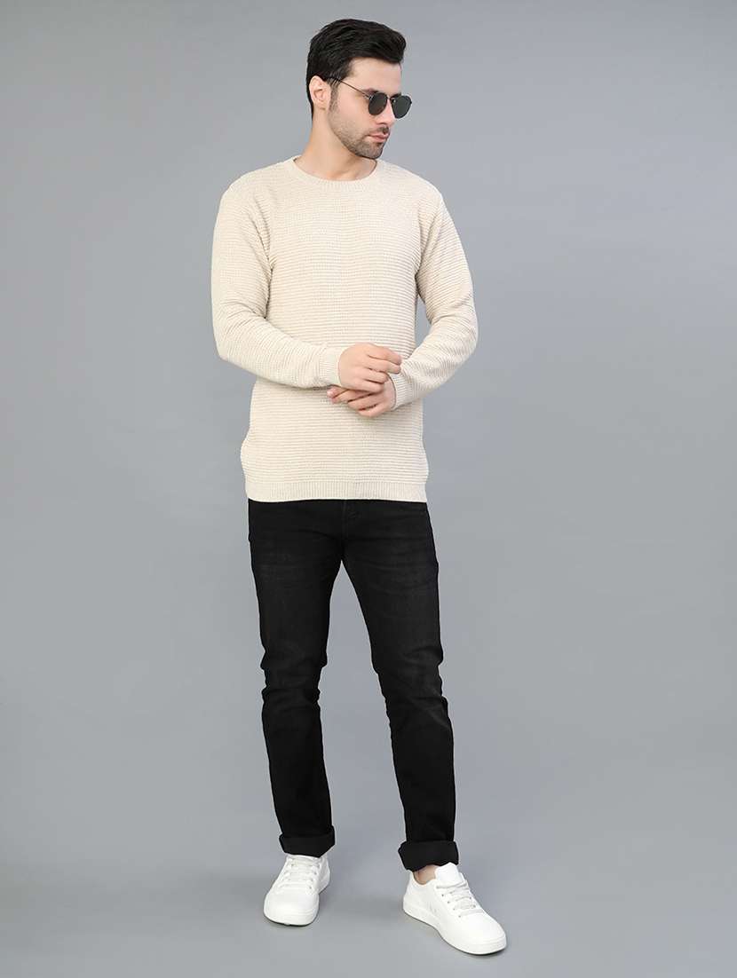 men self design long sleeve regular fit pullover  - 22006780 -  Standard Image - 4