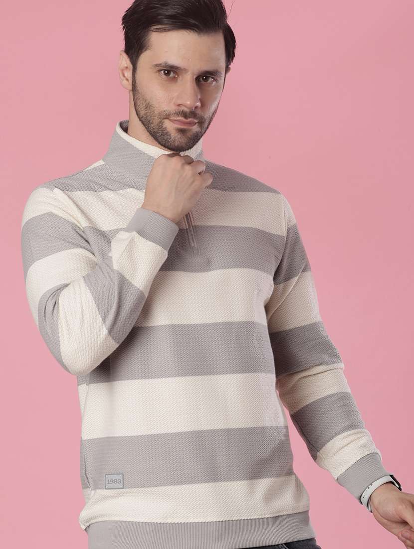 men striped long sleeve regular fit sweatshirt - 22006817 -  Standard Image - 1